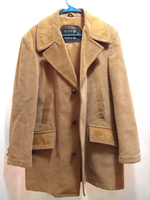 Sears The Men's Store Country Coat Men's 42 Reg Brown Corduroy Flannel Lined VTG