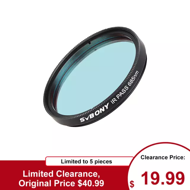 SVBONY SV183 2" IR Pass 685nm Filters Lens Enhance Contrast For Moon Planets