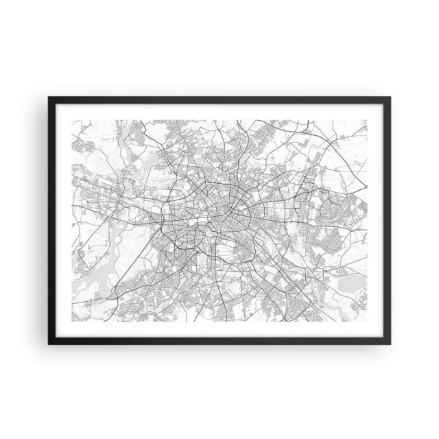 Wandbilder 70x50cm Poster Stadt Karte Berlin Wandposter Bilder Art Wanddeko