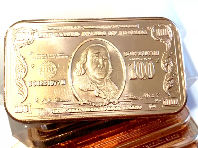 Benjamin Franklin 5 PACK of Copper bars, 1 ounce each by REEDERSONG