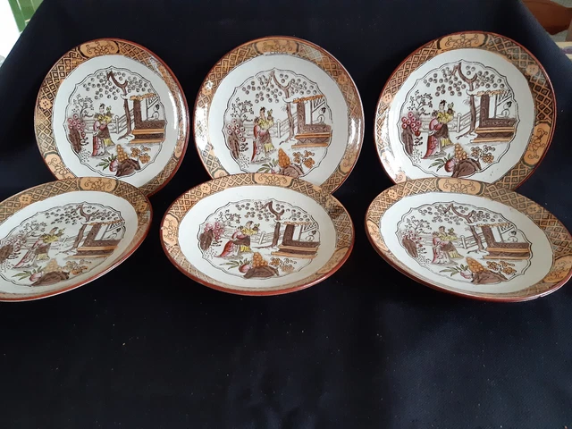 Lot De 8 Assiettes à Steak Anciennes - Aluminium Et Plastique - Plateau De Service