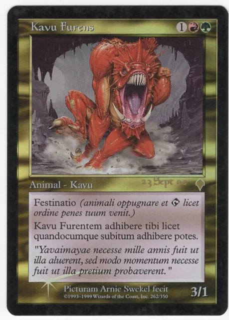 mtg magic raging kavu furens FOIL LATIN promo release preview invasion