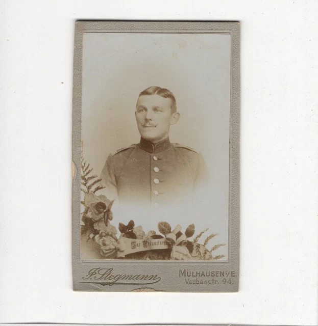 CDV Foto Soldat - Mülhausen um 1900