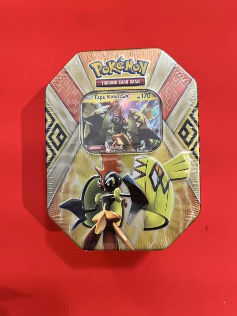 Pokemon Tapu Koko GX Island Guardians 2017 Tin Factory Sealed  4 Boosters TCG