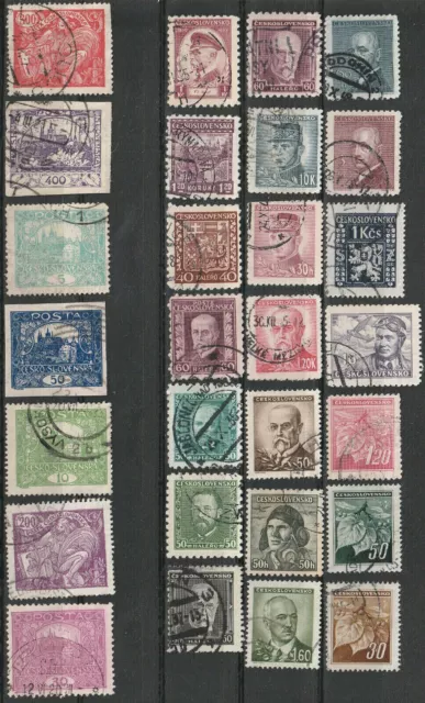 CSSR Lot mit Marken der ersten 35 Jahre der Tschechoslowakei Czechoslovakia 1424