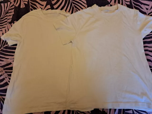 Pair Of Plain White Tshirts  George  11- 12 Years