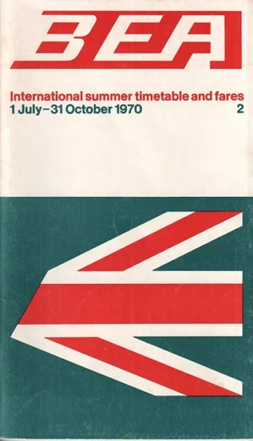 BEA British European Airways timetable 1970/07/01
