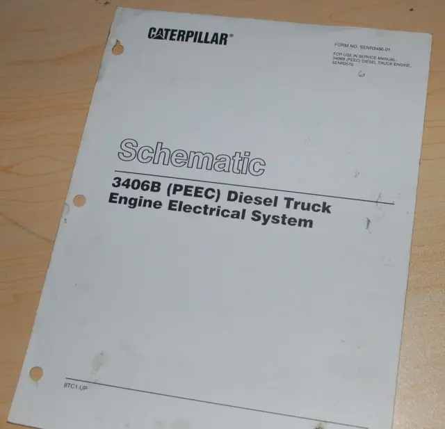 CAT CATERPILLAR 3406B TRUCK Engine Electrical Schematic Wiring Diagram Manual