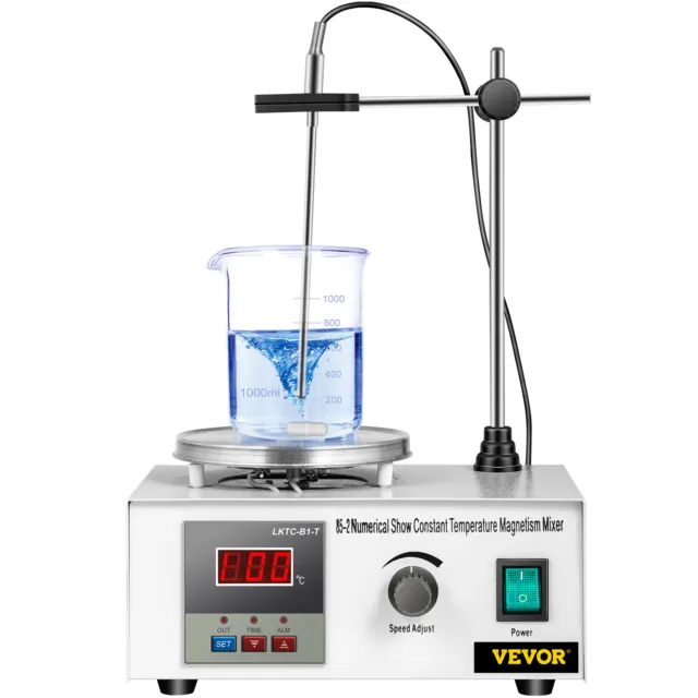 1000ml Magnetic Stirrer 85-2 w/ Heating Plate Digital Hotplate Mixer Stir Bar