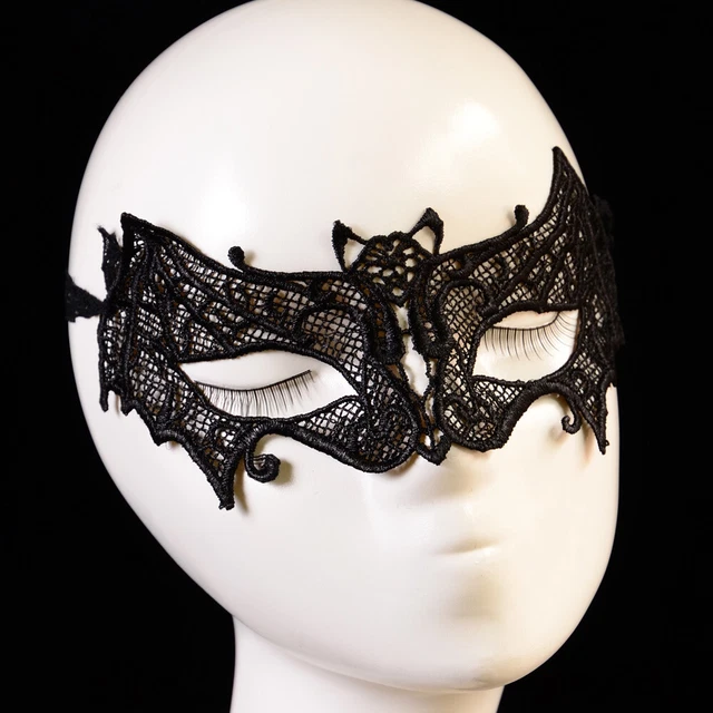 Masque de bal vénitien chauve-souris en dentelle noire masquerade
