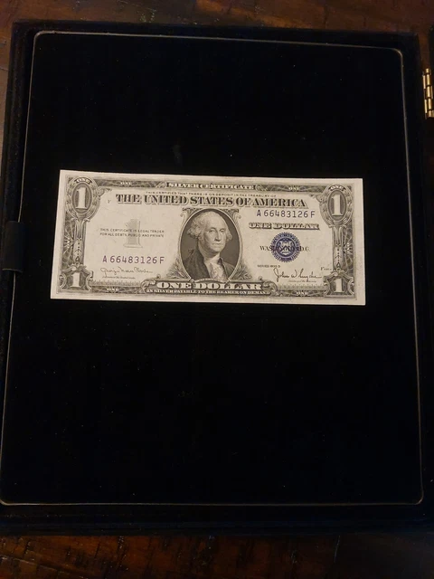$1 1935-D  A/F Block Blue Seal Silver Certificate Choice Unc Wide Blue Seal
