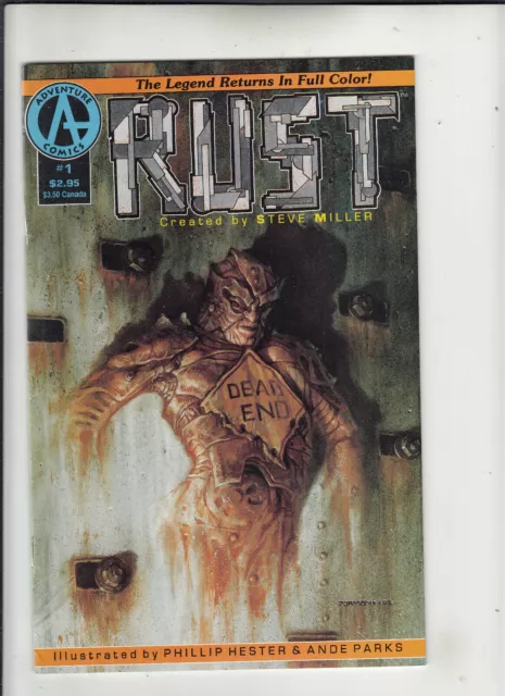 Rust #1 (Adventure Comics 1992) early Spawn ad VF-
