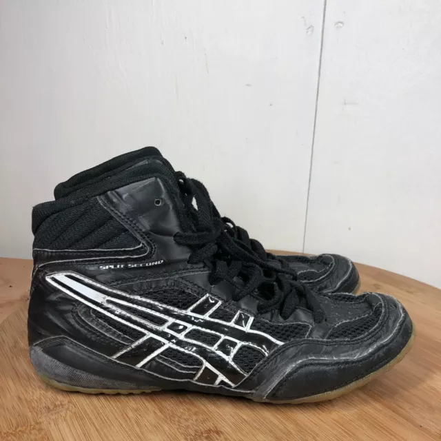 Asics Wrestling Shoes Mens 8 Split Second Black Sneakers Suede MMA Boxing