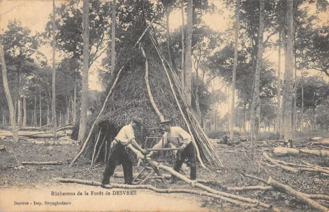 Cpa 62 Bucherons Dans La Foret De Desvres / Affranchissement Special Au Verso