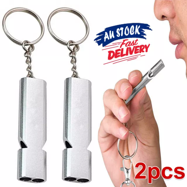 2x For Emergency Hiker Survival EDC Tool Camping Aluminum alloy Safety Whistle