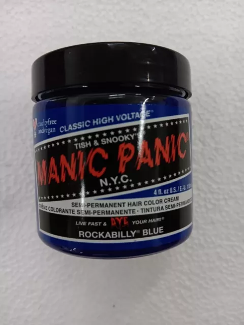 Manic Panic Hair Dye Semi-Permanent Hair Color 4oz ( Rockabilly Blue)