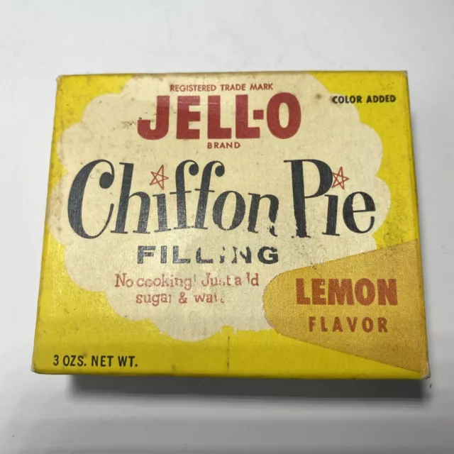 Vintage 1950s Jello Brand Pudding Chiffon Pie Full NOS Sealed Unopened Box