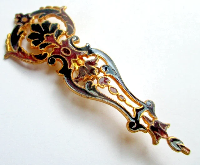 ANCIENNE GRANDE BROCHE / plaque, en métal émaillé et cloisonné Napoleon lll 19 E EUR 79,00 - FR