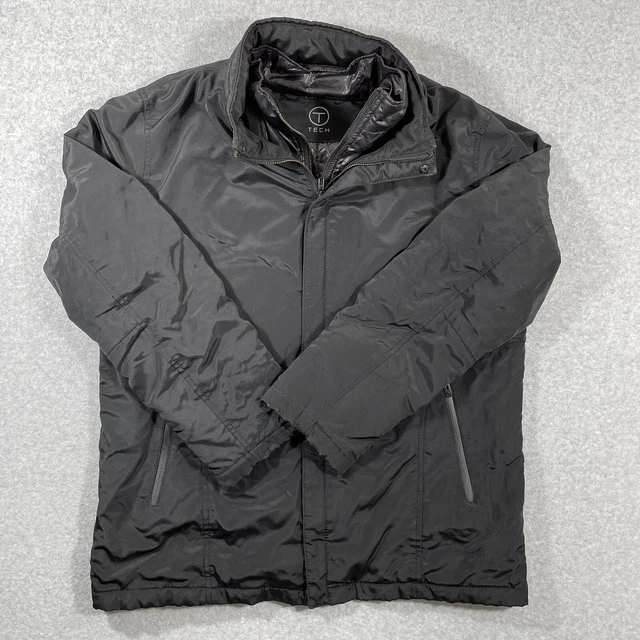Tumi Tech Commuter Jacket/Black w/In Collar Hood & Removable Zip Front liner L