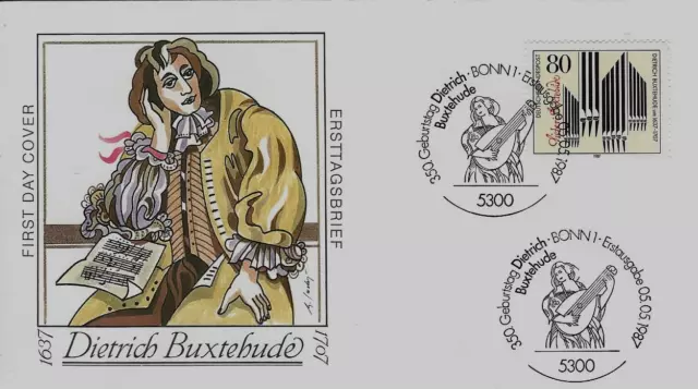 BRD FDC MiNr 1323 (4) "350. Geburtstag von Dietrich Buxtehude" Komponist-Musik