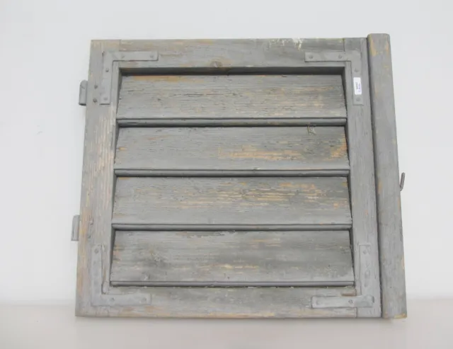 Vintage Wooden Window Shutter Cover Antique Old Wood Old Cottage French 16"x15"