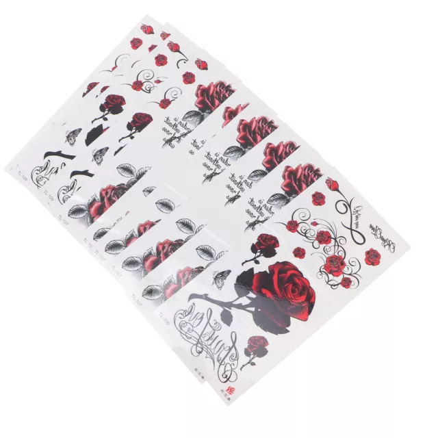 10 Sheets Rose Stickers Des Couples Art Corporel Amoureux Mode 3