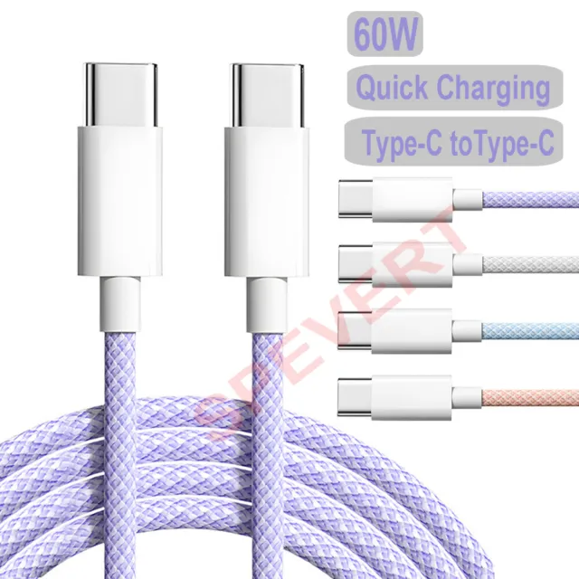 1M /2M USB-C to USB-C Super Quick Charging Dual Type C Long Lead Data Sync Cabel