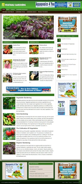 Vegetale Giardinaggio Affiliazione Sito Web & + Dominio Gratuito & 1 Mesi