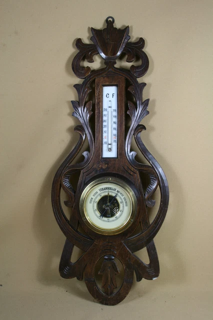 Dutch Barometer In Handcarved Frame Weatherstation