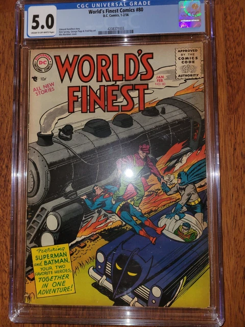 1956 World's Finest Comics #80 CGC 5.0 Batman Superman Robin RARE DC