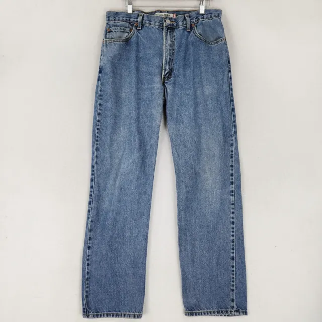 Levis Jeans Mens 36X34 Blue Regular Fit Straight Leg Medium Wash Cotton Denim