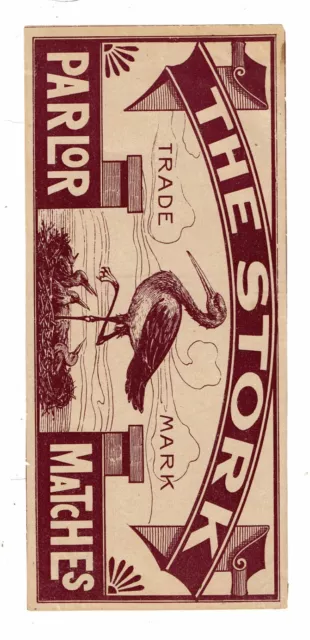 1 Old Austria SOLO Match c1900s Packet matchbox label The Stork size 263x118mm