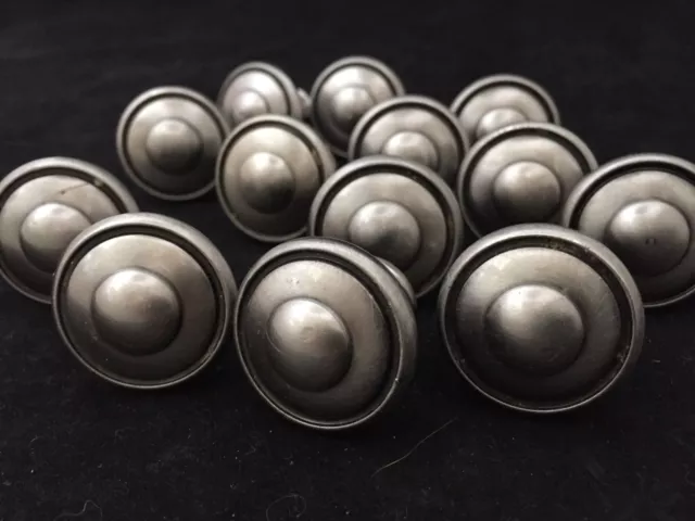 13 Vintage Heavy Steel Modern Button Round Drawer Pulls Knobs Kitchen Cabinet