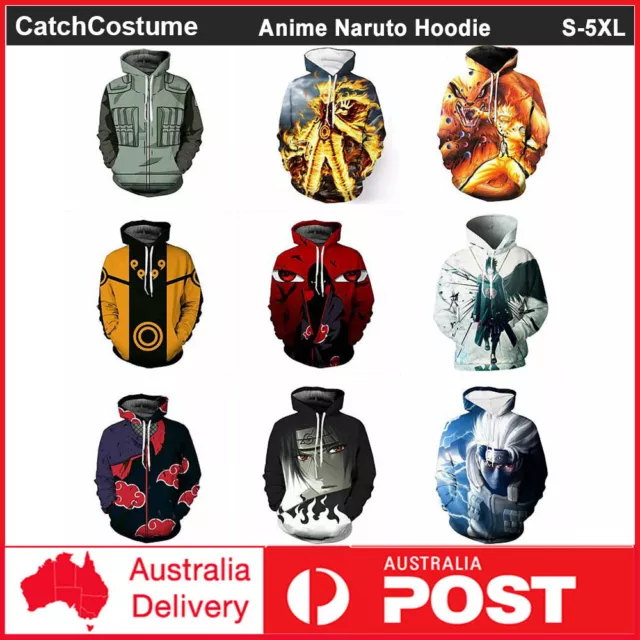 Naruto Hoodie 3D Printed Hooded Sweatshirt Sweater Jacket Coat Cosplay Costume