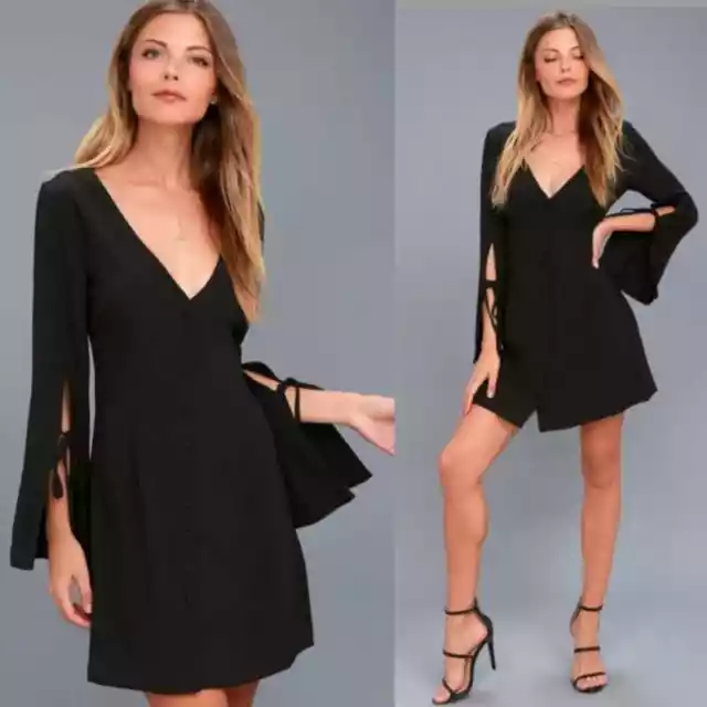 The Fifth Label Womens Dress Revolve Black Jeanne Split Sleeve Dress Size S