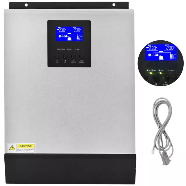 VEVOR 3KVA MPPT Onduleur Solaire Hybride Controle Charge Photovoltaïque 24V DC