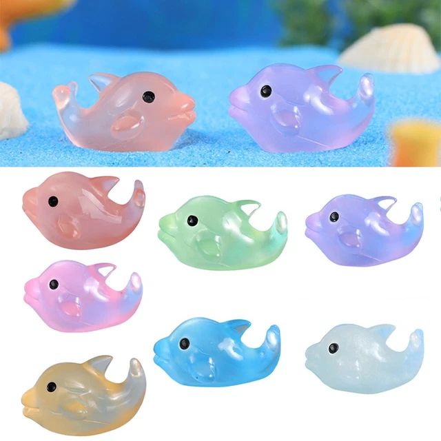 Lot de 30 figurines miniatures baleines en résine pour décoration de paysage