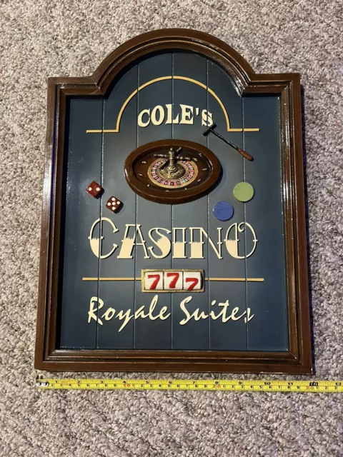 Cole’s casino sign Plaque Royale Suites Vintage Look 2005