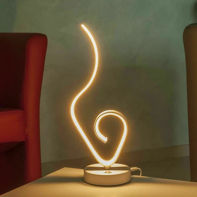 Lampada LED moderna da tavolo 9W lume curvo luce comodino arredamento interni