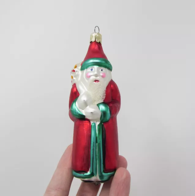 Figural Glass Santa Claus Christmas Ornament ~ Czech ~ 4-3/4"