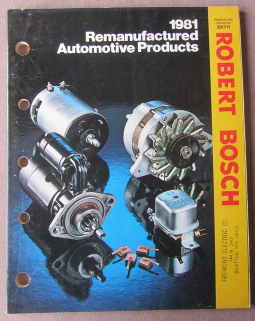 1960S TO 1981 Bosch Auto Products Catalog Starters Alternators + Cross