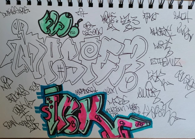 SAR Sketch 21x28cm COPE/QUIK/TAKI/GHOST/SEEN/ZEPHYR/FUTURA/DUSTER/LADYPINK/ IZ/RD