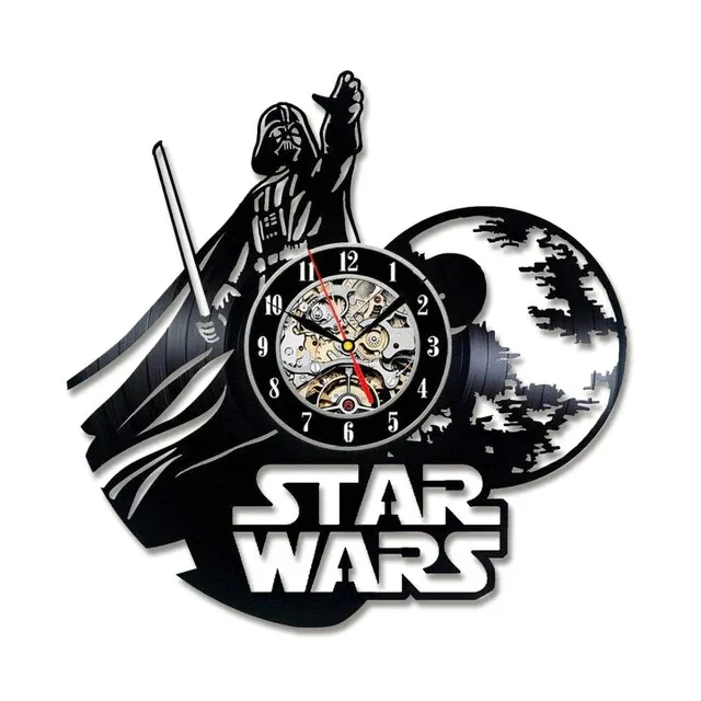 Horloge Star Wars Mural Vinyle, Dark Vador, Étoile de la mort 2