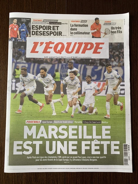 L'Equipe N°25450 Du 19/04/2024 - Marseille Est Une Fête (neuf)