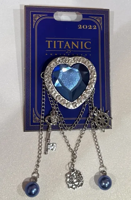 TITANIC HEART OF THE OCEAN PIN with CHARMS - 2023 Disney Limited Edition LE 100