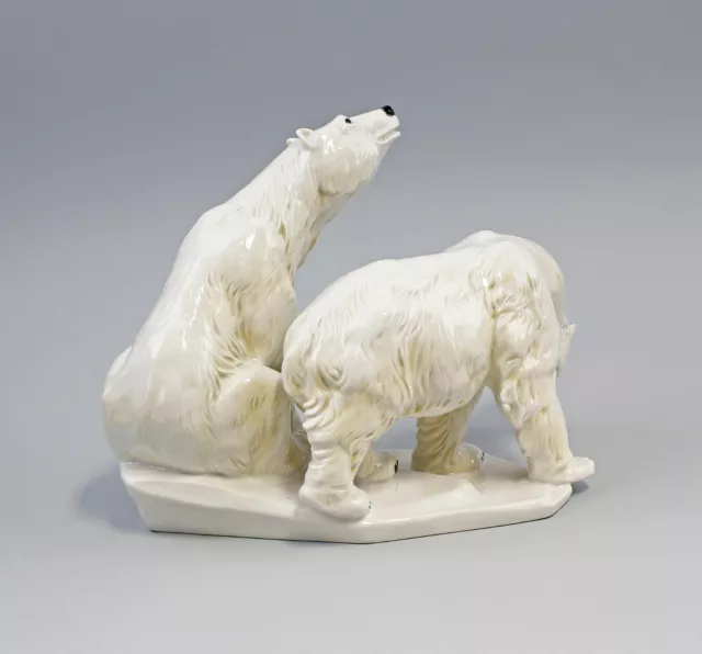 9941866 Porzellan Figur Eisbär-Gruppe Ens 28x17x22cm 3