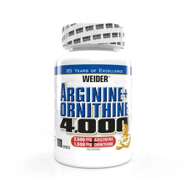 Weider Arginine + Ornitina 4.000 - Lata con 180 cápsulas, Adelgazar Efectivamente