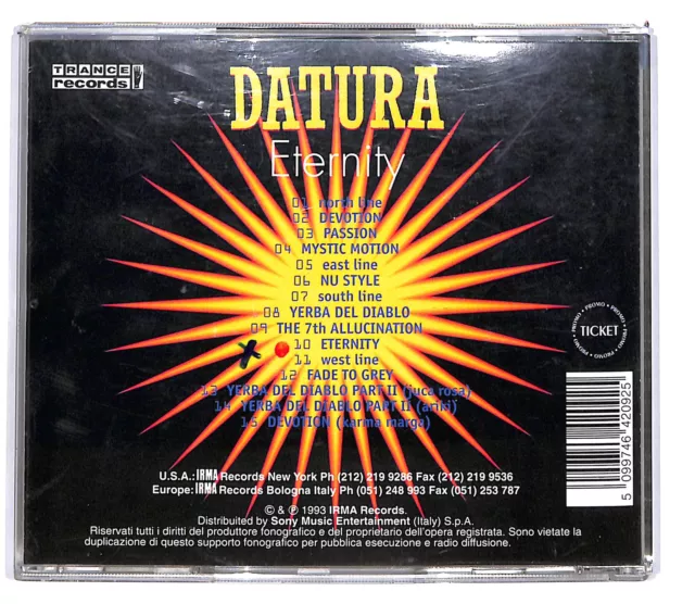 EBOND Datura - Eternity - Trance Records  -  IRMA 464209-2 CD CD102248 2