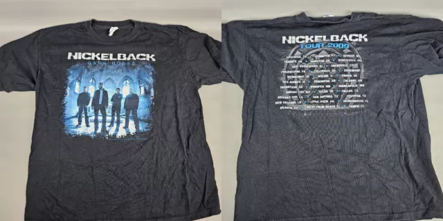 Anvil Men Black Nickelback Dark Horse 2009 Tour Rock Concert Graphic T-Shirt XL