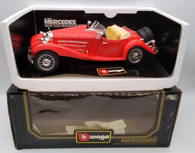 Modèle Réduit Burago 1/20 Mercedes 500K Roadster 1936 - Occasion En Très Bon état (TBE)